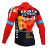 Cykeltrøje Langærmet 2023 Bahrain Victorious Rød Sort